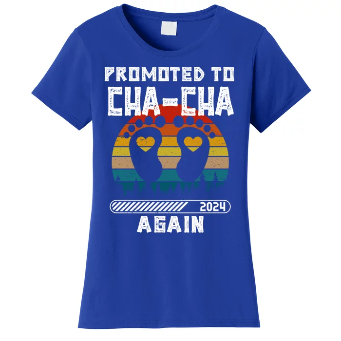 Promoted To Chacha Again Est 2024 Vintage Pregnancy Gift Women's T-Shirt