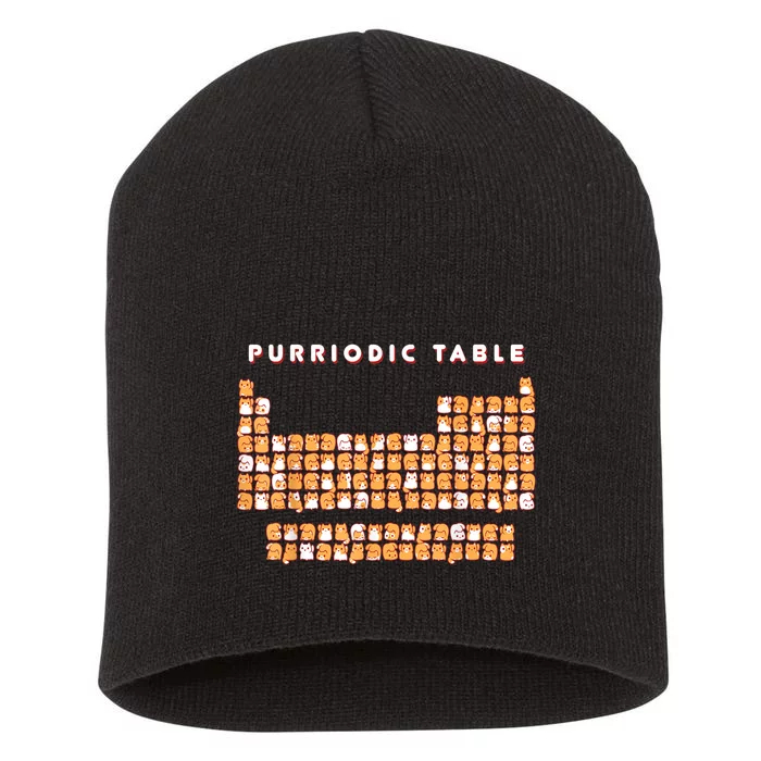 Purriodic Table Cat Funny Short Acrylic Beanie