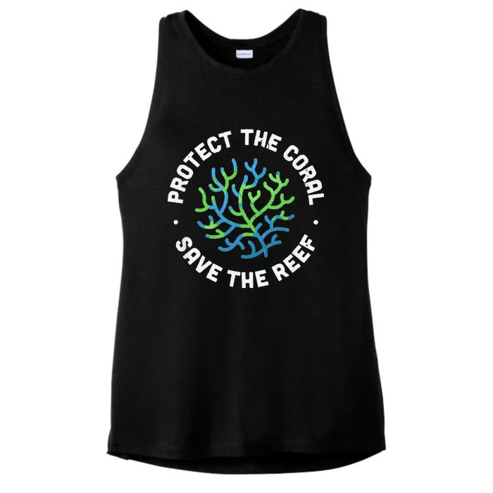 Protect The Coral Save The Reef Ocean Conservation Lover Ladies Tri-Blend Wicking Tank