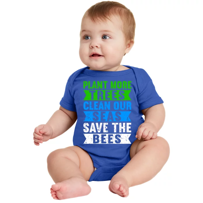 Plant Tree Clean Sea Climate Change Teens Funny Earth Day Gift Baby Bodysuit