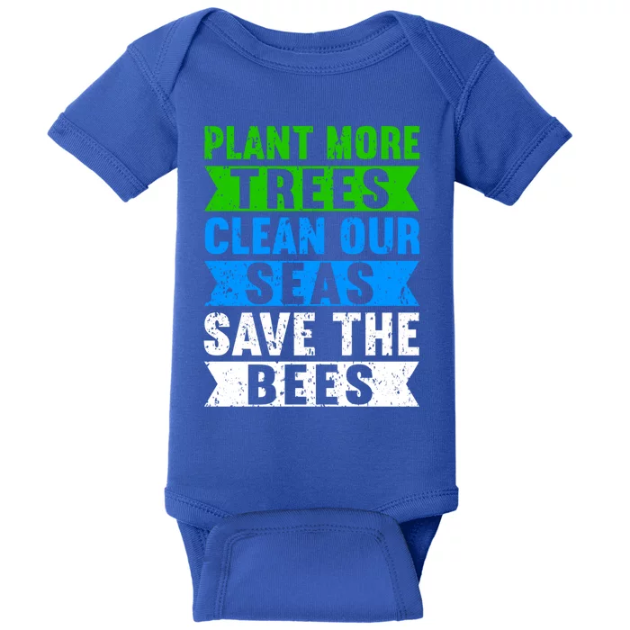 Plant Tree Clean Sea Climate Change Teens Funny Earth Day Gift Baby Bodysuit