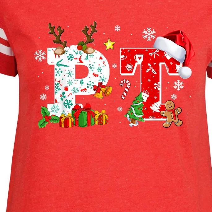 Physical Therapy Christmas Santa Hat PT Therapist Xmas Enza Ladies Jersey Football T-Shirt