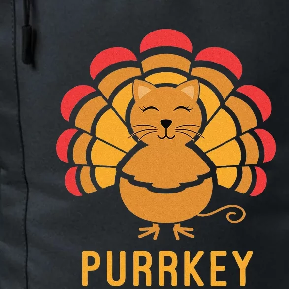 Purrkey Turkey Cat Pun Funny Thanksgiving Cat Lover Daily Commute Backpack