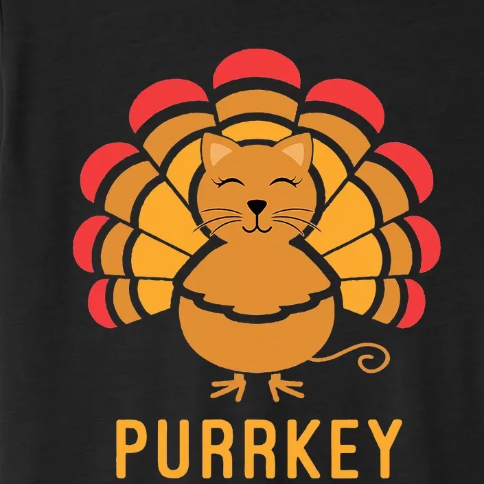 Purrkey Turkey Cat Pun Funny Thanksgiving Cat Lover ChromaSoft Performance T-Shirt