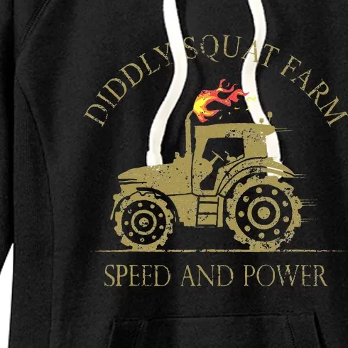 perfect tractor design diddly squat farm speed and power Women's Fleece Hoodie