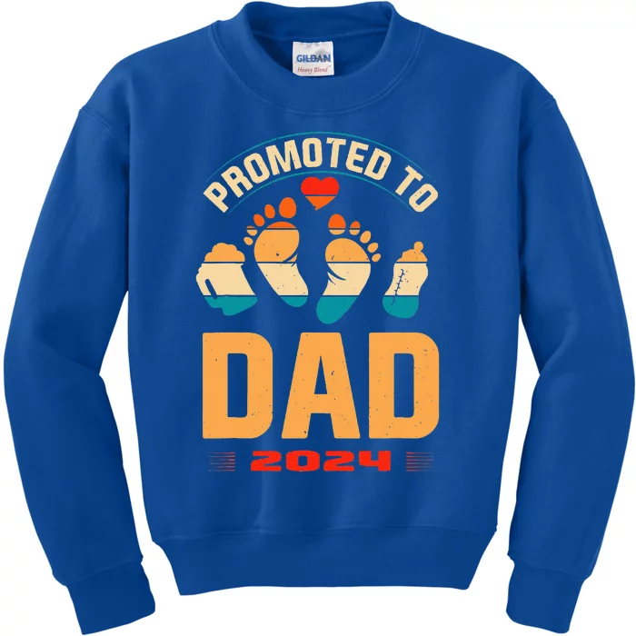 Promoted To Daddy 2024 Soon To Be New Dad Kids Sweatshirt