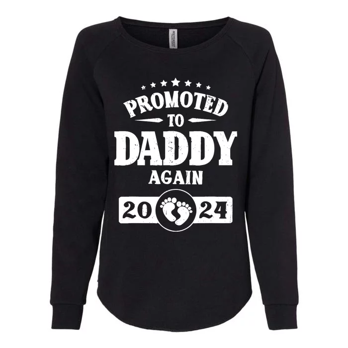 Promoted To Daddy Again Est 2024 Pregnancy Womens California Wash Sweatshirt