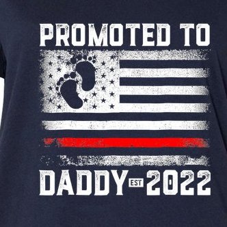Promoted To Daddy 2022 First Time Fathers Day New Dad Gifts Women's V-Neck Plus Size T-Shirt