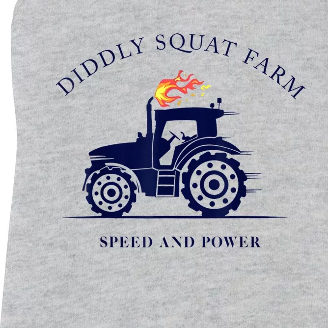 Perfect Tractor Design Diddly Squat Farm Speed And Power Women's Racerback Tank