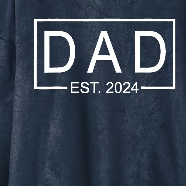 Promoted to Daddy Est 2024 Father's Day First Time Dad Hooded Wearable Blanket