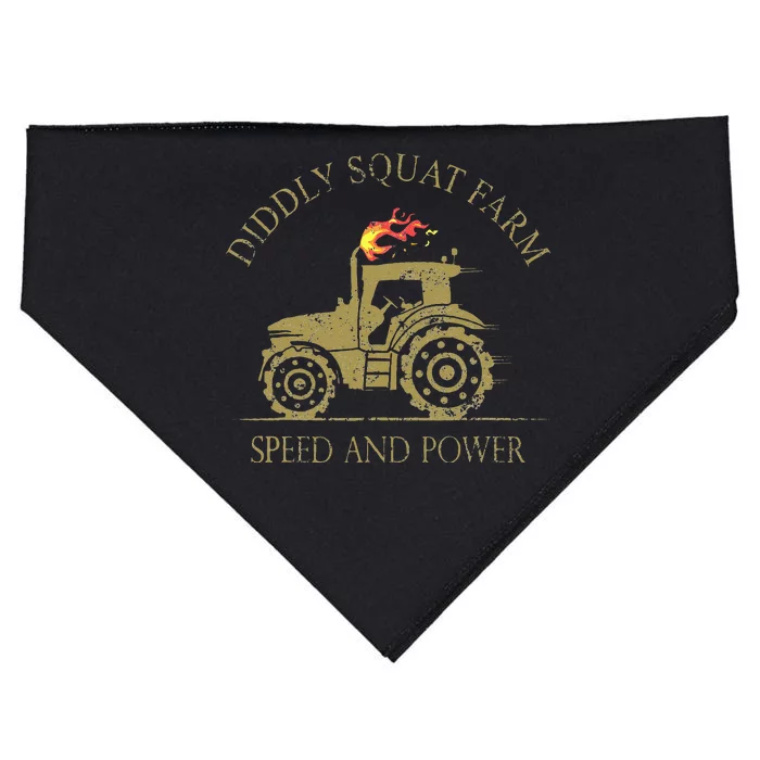 Perfect Tractor Design Diddly Squat Farm Speed And Power USA-Made Doggie Bandana