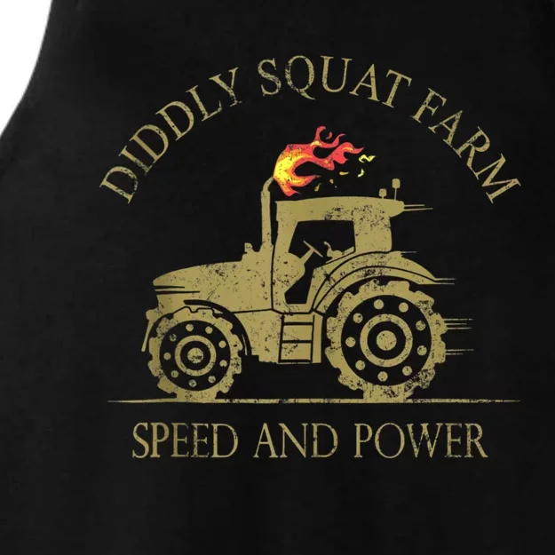 Perfect Tractor Design Diddly Squat Farm Speed And Power Ladies Tri-Blend Wicking Tank