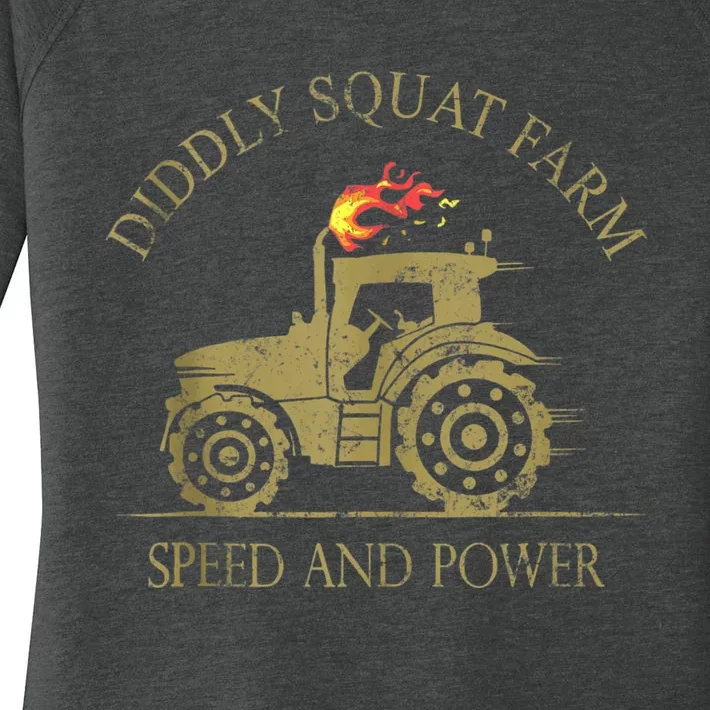 Perfect Tractor Design Diddly Squat Farm Speed And Power Women's Perfect Tri Tunic Long Sleeve Shirt