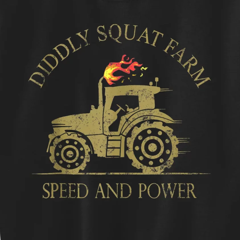 Perfect Tractor Design Diddly Squat Farm Speed And Power Kids Sweatshirt