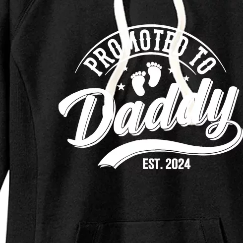 Promoted To Dad Est 2024 Soon To Be Dad Women's Fleece Hoodie