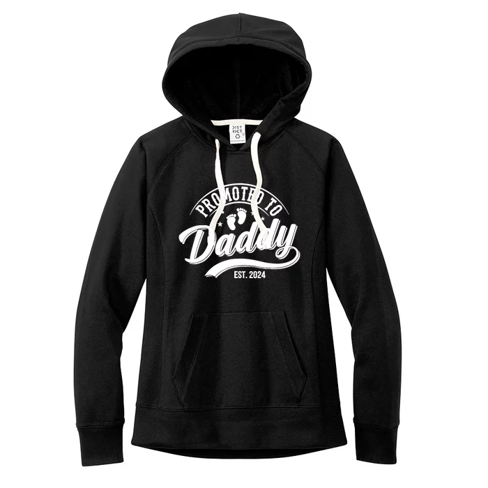 Promoted To Dad Est 2024 Soon To Be Dad Women's Fleece Hoodie