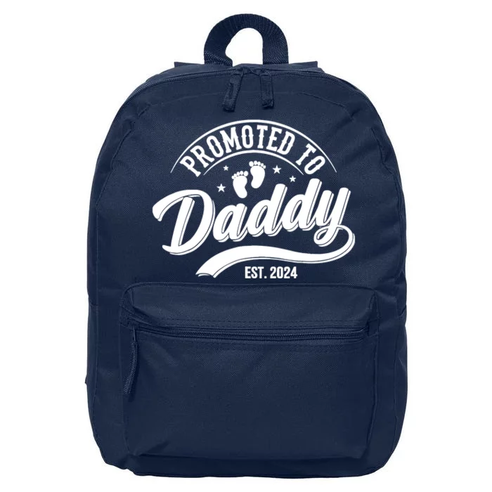 Promoted To Dad Est 2024 Soon To Be Dad 16 in Basic Backpack