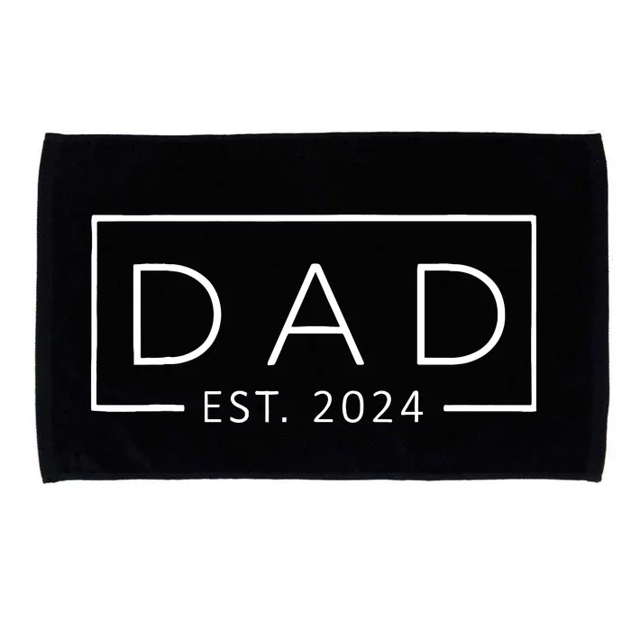 Promoted To Daddy Est 2024 FatherS Day First Time Dad 2024 Microfiber Hand Towel