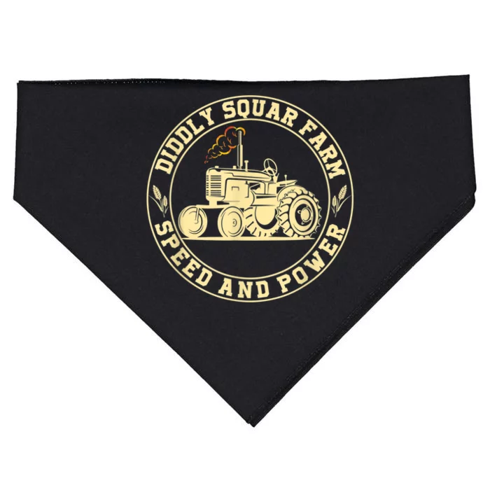 Perfect Tractor Design Diddly Squat Farm Speed And Power USA-Made Doggie Bandana