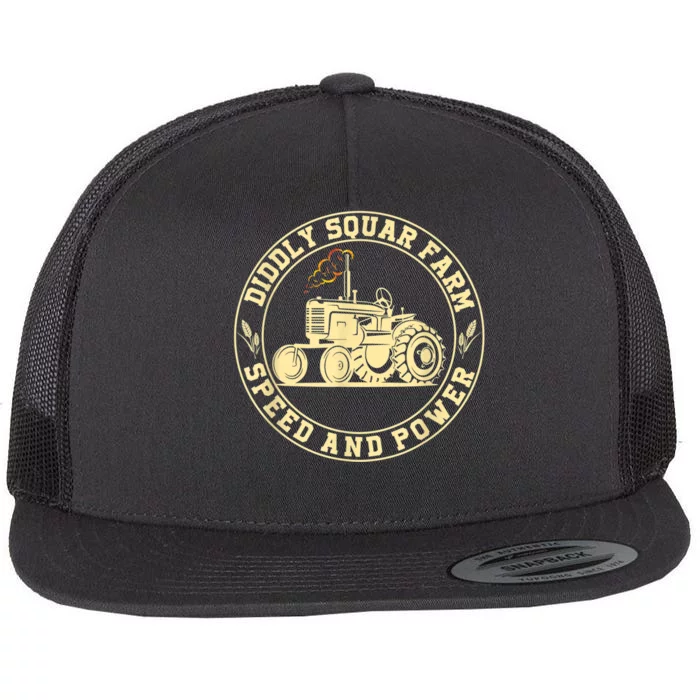 Perfect Tractor Design Diddly Squat Farm Speed And Power Flat Bill Trucker Hat