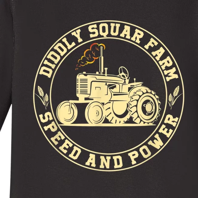 Perfect Tractor Design Diddly Squat Farm Speed And Power Baby Long Sleeve Bodysuit