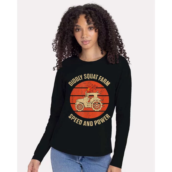 Perfect Tractor Design Diddly Squat Farm Speed And Power Womens Cotton Relaxed Long Sleeve T-Shirt