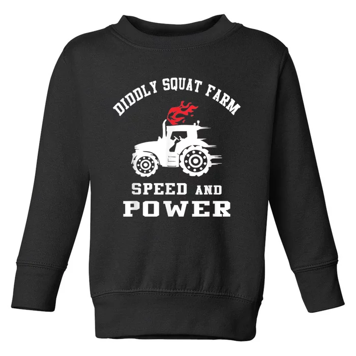 Perfect Tractor Design Diddly Squat Farm Speed And Power Toddler Sweatshirt