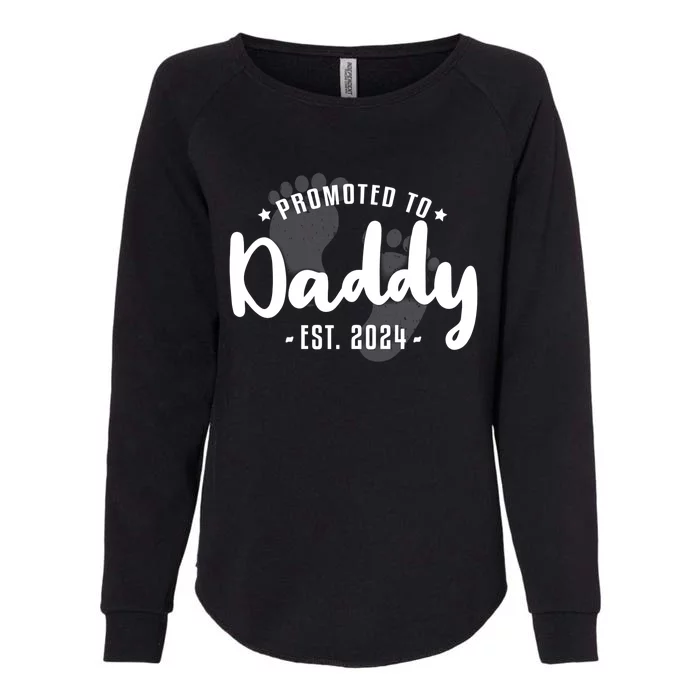 Promoted To Daddy Est 2024 Vintage Dad To Be Fathers Day Gift Womens California Wash Sweatshirt