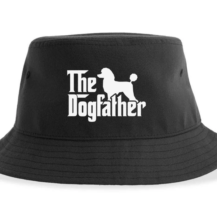 Poodle The Dogfather Cool Dog Daddy Dad Papa Father Sustainable Bucket Hat