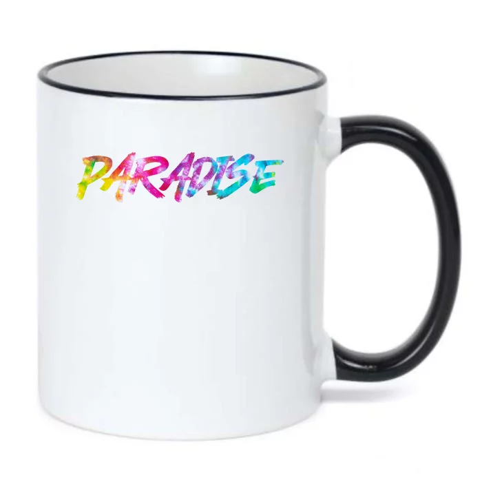 Paradise Tie Dye Colors Black Color Changing Mug