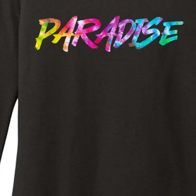 Paradise Tie Dye Colors Womens CVC Long Sleeve Shirt