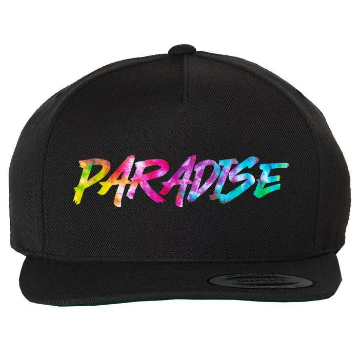 Paradise Tie Dye Colors Wool Snapback Cap