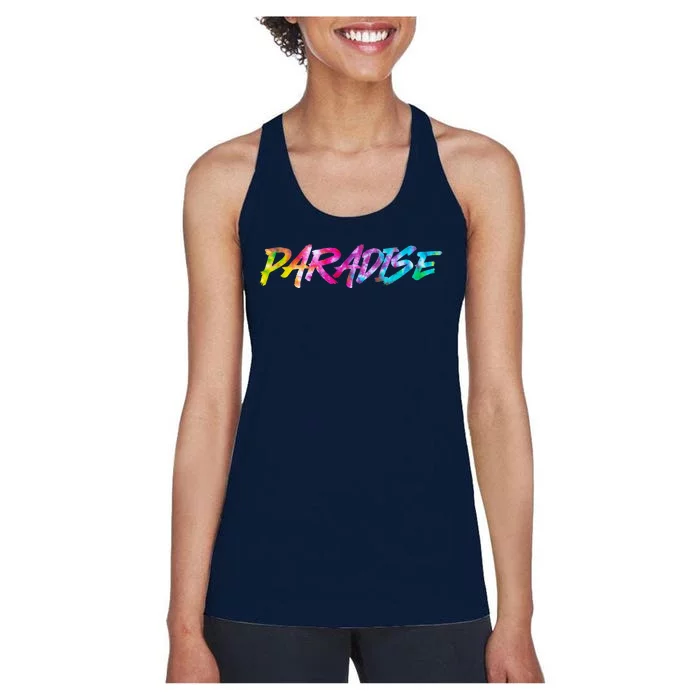 Paradise Tie Dye Colors Women's Racerback Tank