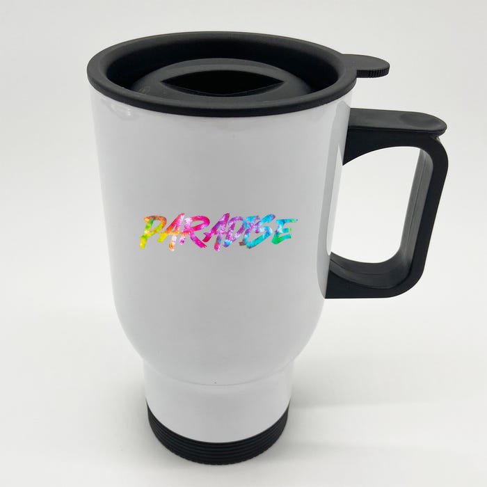 Paradise Tie Dye Colors Front & Back Stainless Steel Travel Mug