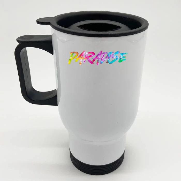 Paradise Tie Dye Colors Front & Back Stainless Steel Travel Mug