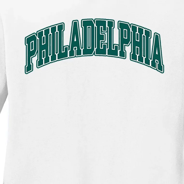 Philadelphia Throwback Design Print Classic Ladies Long Sleeve Shirt