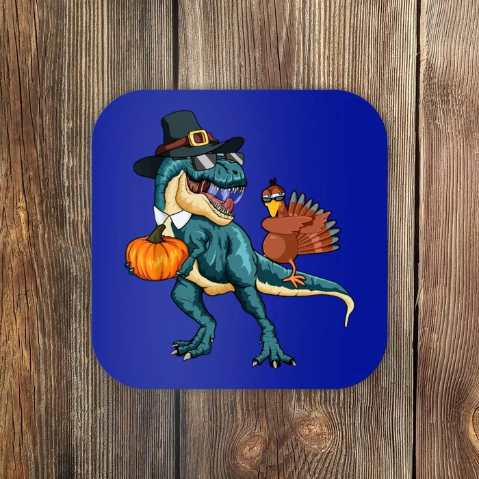 Pumpkin TRex Dabbing Turkey Thanksgiving Family Funny Gift Meaningful Gift Coaster