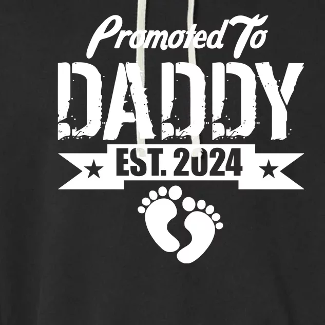 Promoted To Daddy Est. 2024 Garment-Dyed Fleece Hoodie