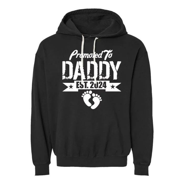 Promoted To Daddy Est. 2024 Garment-Dyed Fleece Hoodie