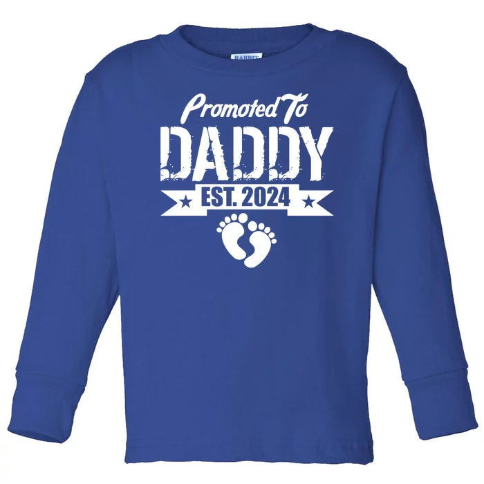 Promoted To Daddy Est. 2024 Toddler Long Sleeve Shirt