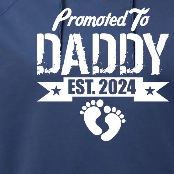 Promoted To Daddy Est. 2024 Performance Fleece Hoodie