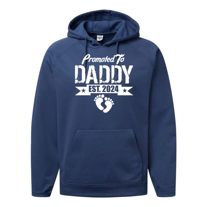 Promoted To Daddy Est. 2024 Performance Fleece Hoodie