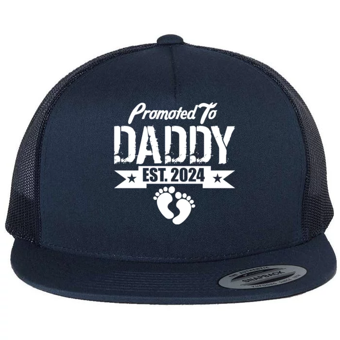 Promoted To Daddy Est. 2024 Flat Bill Trucker Hat