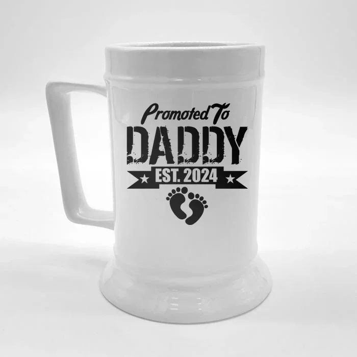 Promoted To Daddy Est. 2024 Front & Back Beer Stein