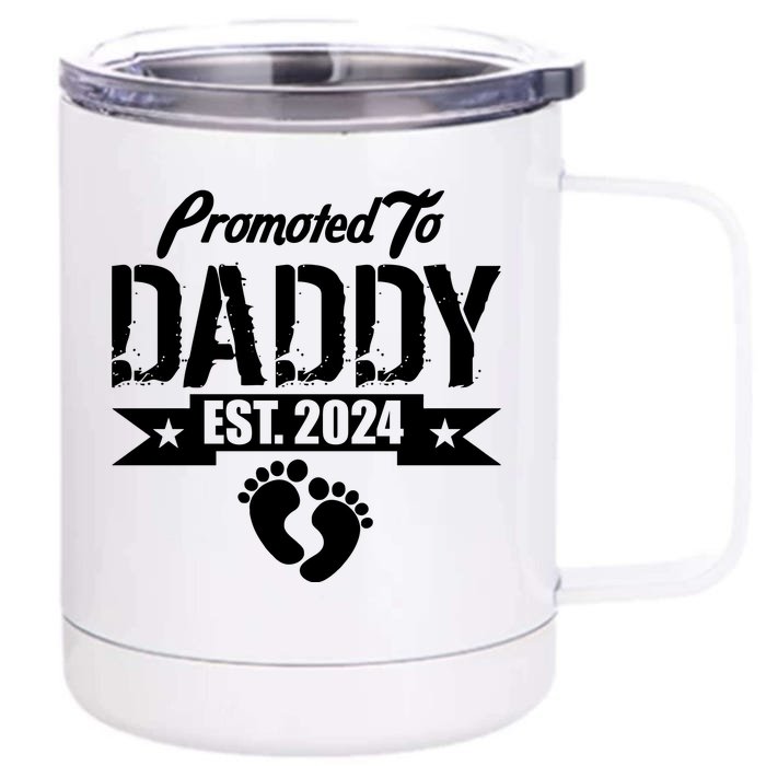 Promoted To Daddy Est. 2024 Front & Back 12oz Stainless Steel Tumbler Cup