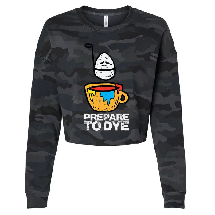 Prepare To Dye Easter Egg Hunt Classic Fit Black Cropped Pullover Crew