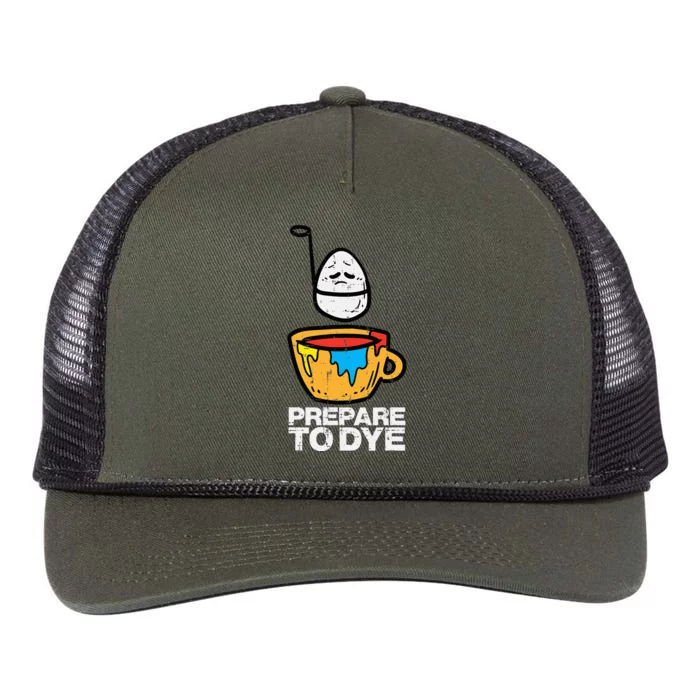 Prepare To Dye Easter Egg Hunt Classic Fit Black Retro Rope Trucker Hat Cap