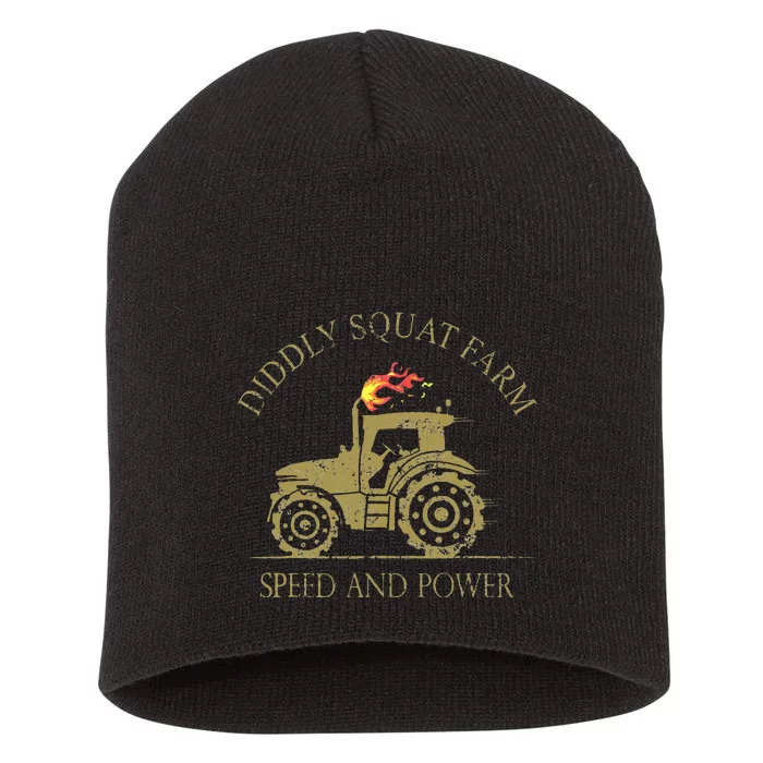 Perfect Tractor Design Diddly Squat Farm Speed And Power Short Acrylic Beanie