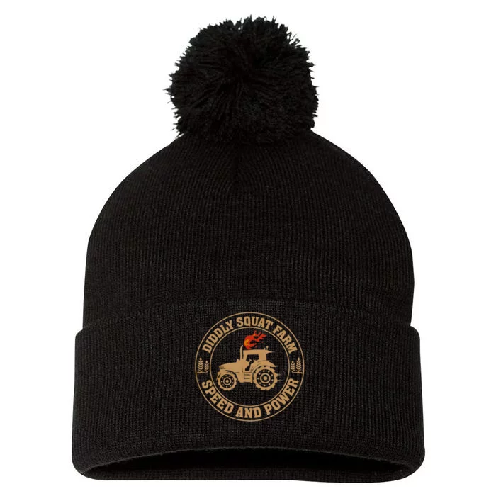 Perfect Tractor Design Diddly Squat Farm Speed And Power Pom Pom 12in Knit Beanie