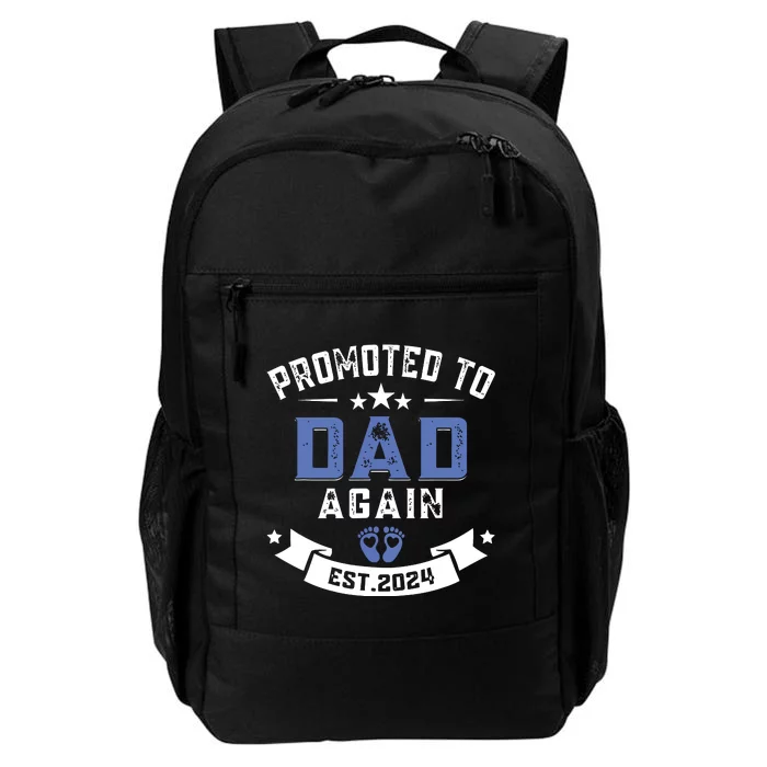 Promoted To Dad Again 2024 New Dad Fathers Day Daily Commute Backpack